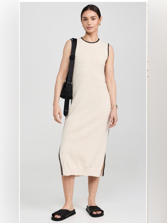Varley Dresses & Skirts - Varley Dwight Tank Knit Dress Cream/Black Size Medium